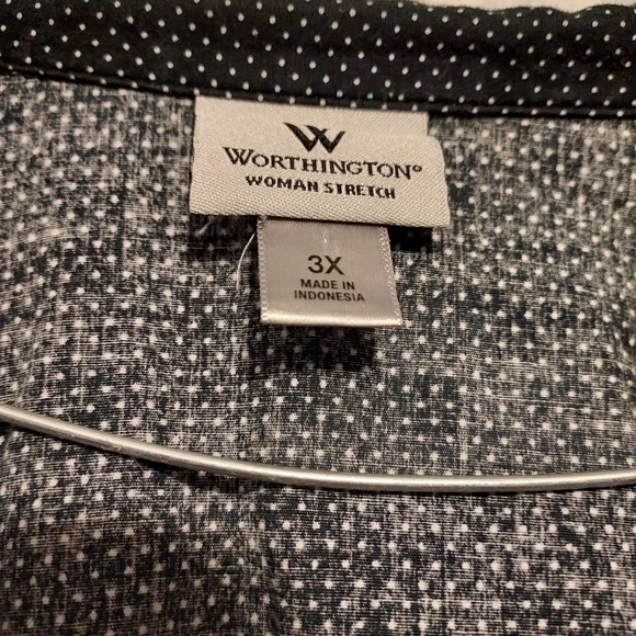 Women's 3X Button Blouse 3/4 Sleeve - Picture 4 of 8